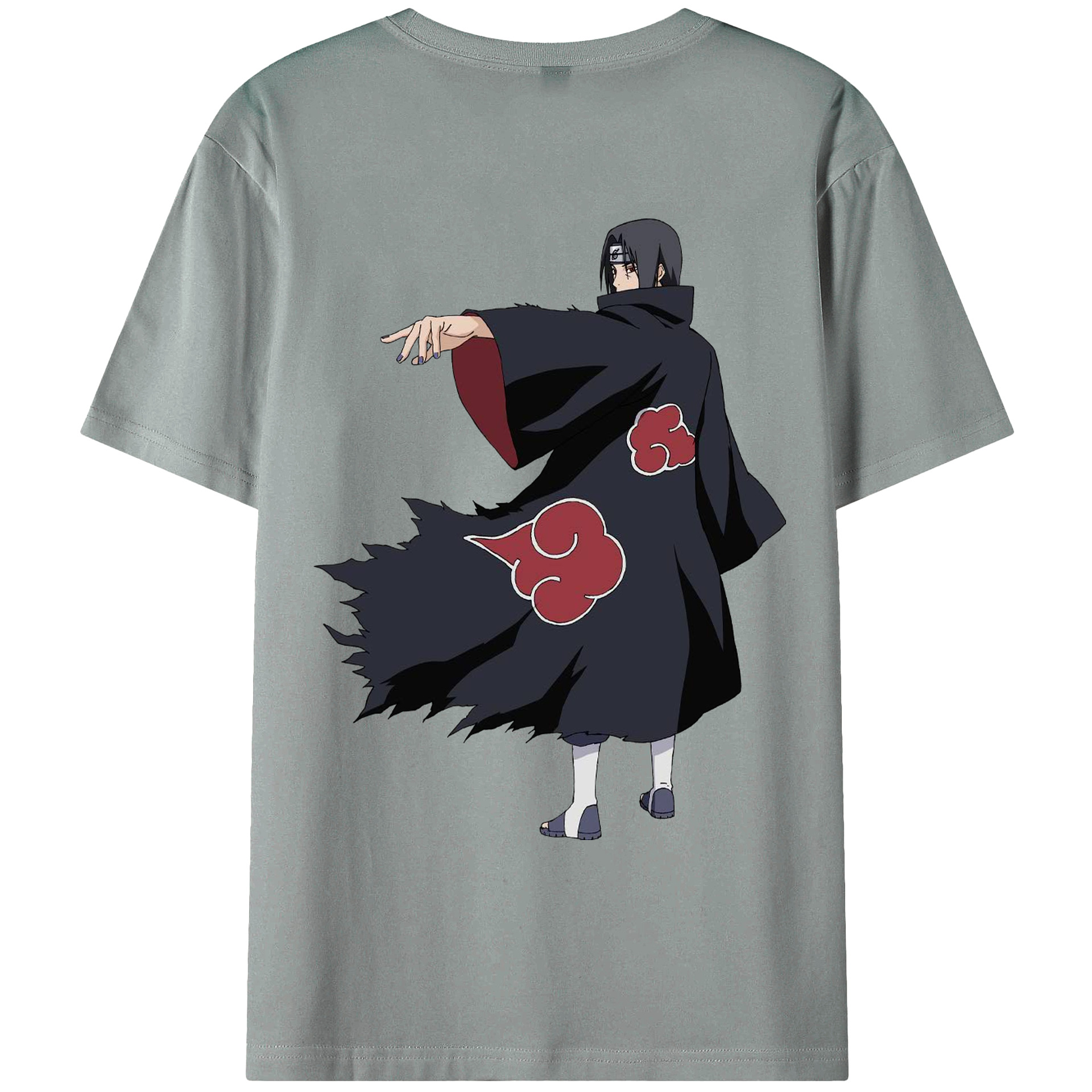 （画像用） NARUTO -ナルト- うちは イタチ Uchiha Itachi 綿100％ メンズ半袖Tシャツ（バックプリント） 通気性